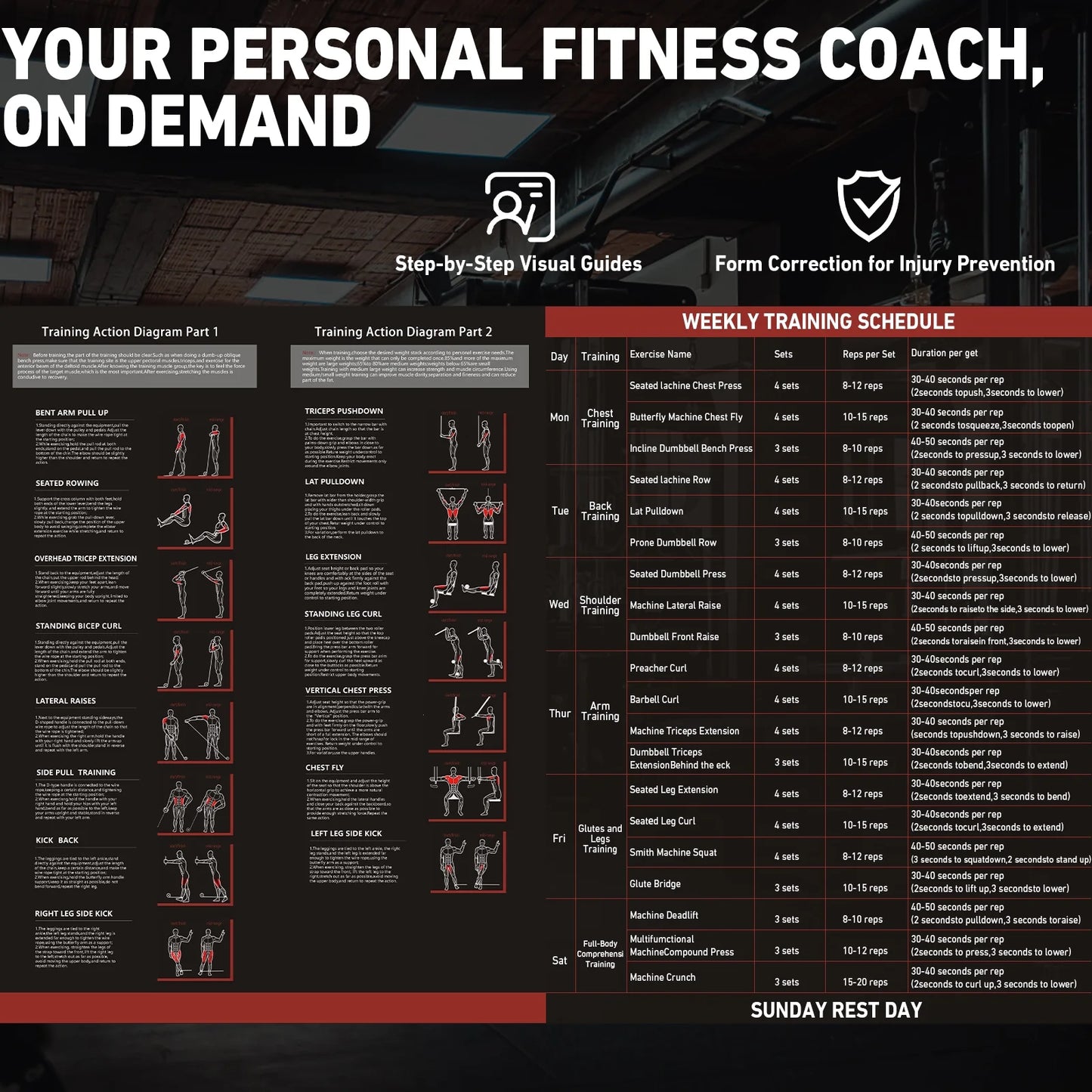 Multifunctional Home Gym System, Home Gym Station with 105LBS Weight Stack, All in One Workout Machine for Full Body Strength Training