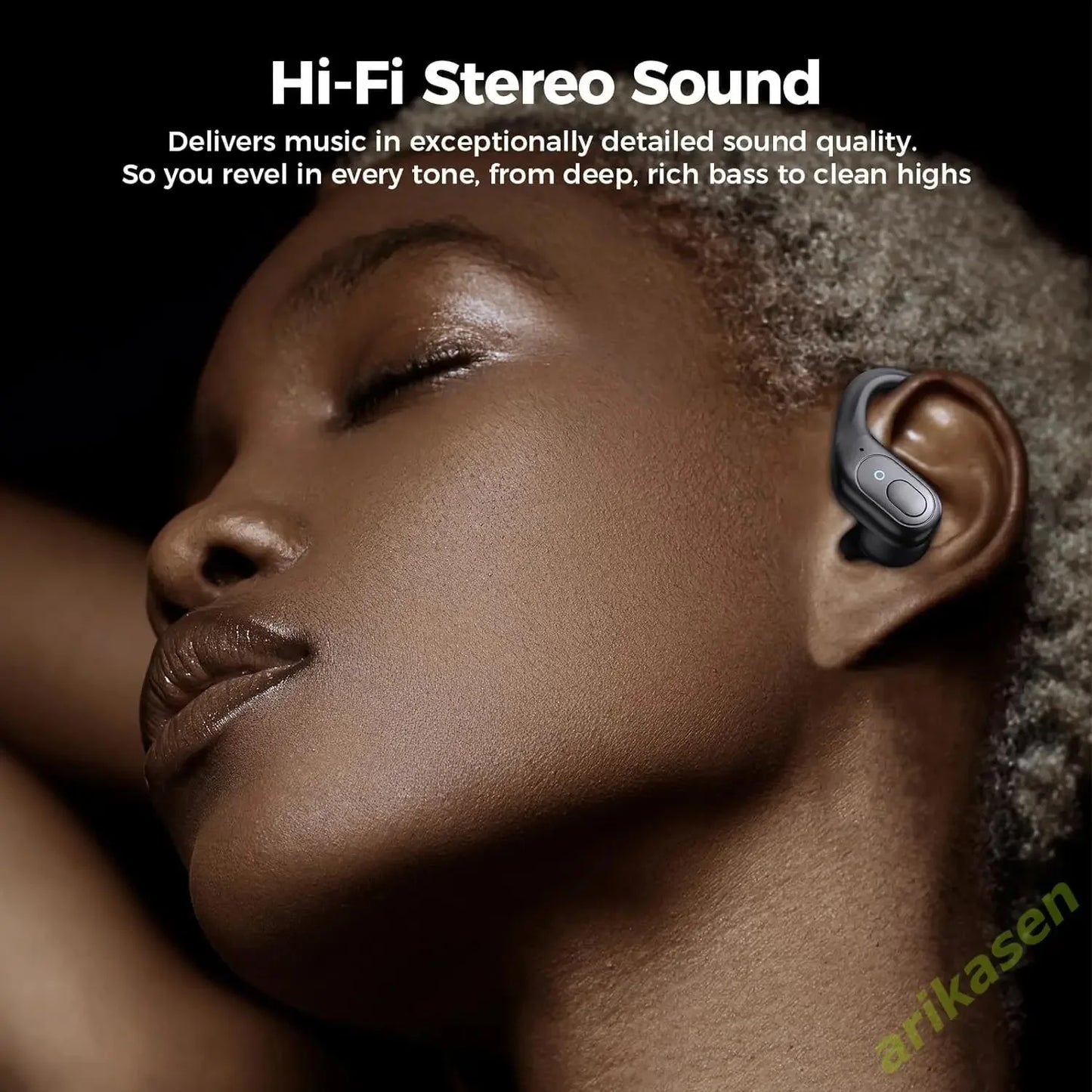 Bluetooth Headphones Wireless Earbuds 5.3 Sports Earbuds 75H Playtime IPX7 Waterproof LED Power Display over Ear Buds Deep Bass