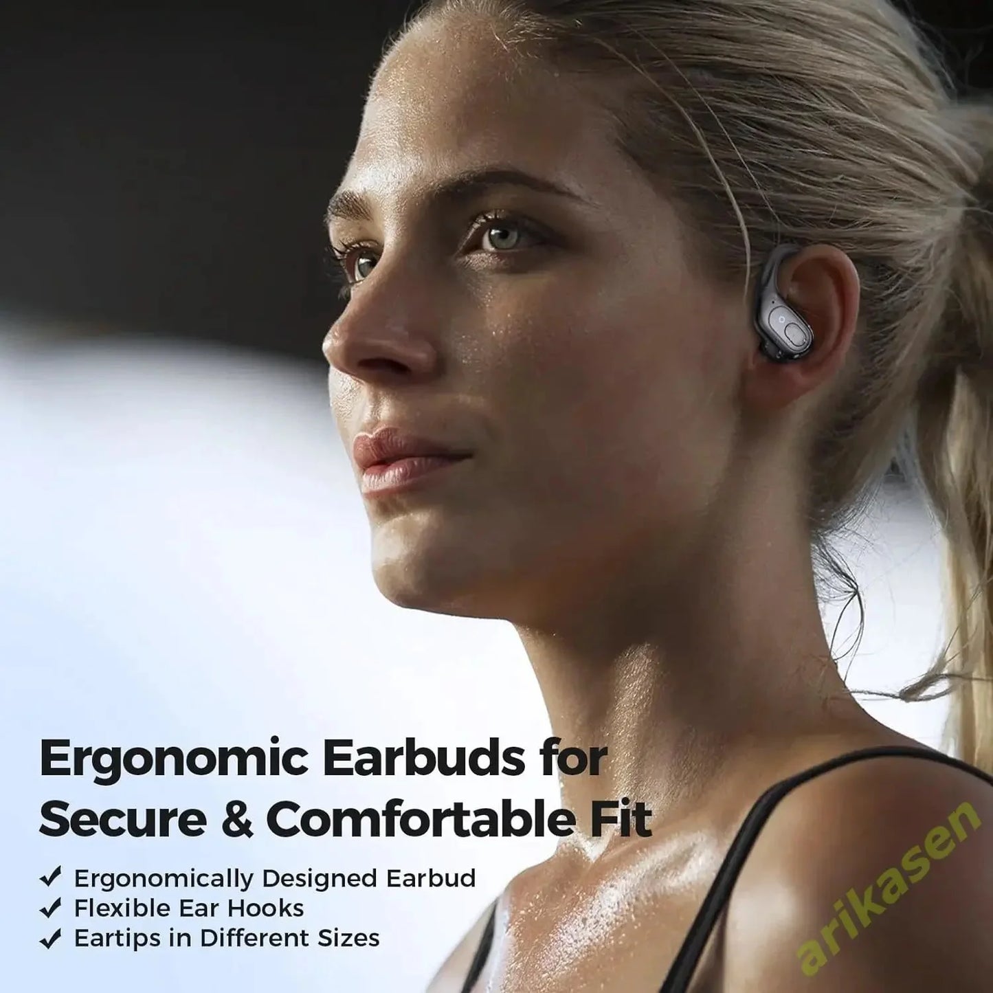 Bluetooth Headphones Wireless Earbuds 5.3 Sports Earbuds 75H Playtime IPX7 Waterproof LED Power Display over Ear Buds Deep Bass