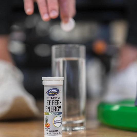 NOW Foods Sports Nutrition, Effervescent Effer-Energy, Electrolyte Supplement, Energy*/ Recovery*, Tropical Punch, 10 Tablets