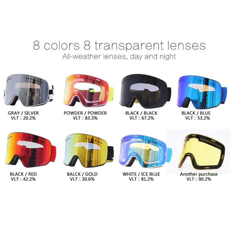 Magnetic Anti-Fog Ski Goggles